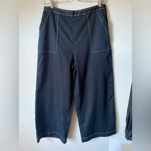 High waisted cropped wide leg pants